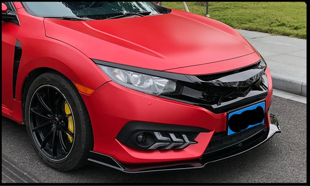 Глянцевый черный сотовый сетчатый гриль в стиле битвы для Honda Civic 10th Gen- передний бампер ABS гоночные решетки запчасти для автомобилей аксессуары