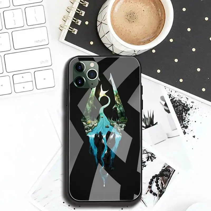 Чехол для телефона с логотипом видеоигры Skyrim закаленное стекло iPhone 12 11 Pro Max Mini XR XS