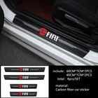 Защитные наклейки на пороги автомобиля из углеродного волокна для Fiat Panda Bravo Punto Linea Croma 500 595, 4 шт., автомобильные аксессуары