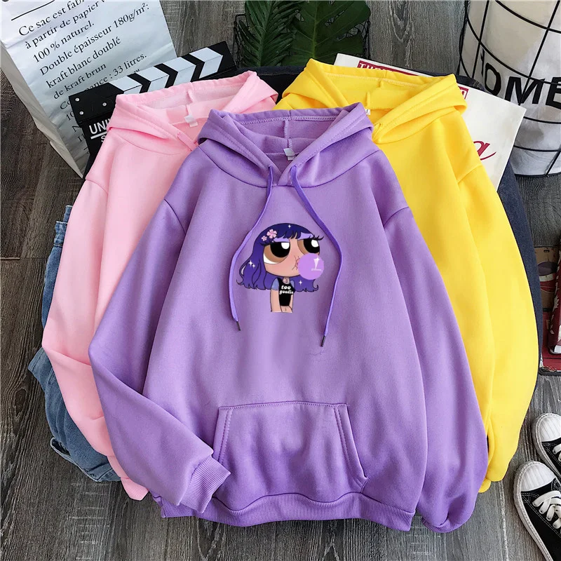 

Cute Cartoon Women Hoodies Girls Sweatshirt Hoodie Buttercup Pullover Sweatshirts Female Fashion Funny Hombre Tops Moletom 2021