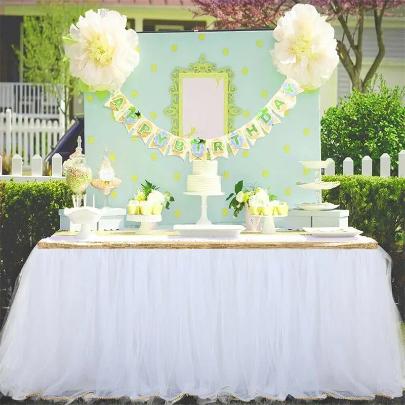 Декоративная Свадебная газовая скатерть для стола Тюлевая дома свадьбы