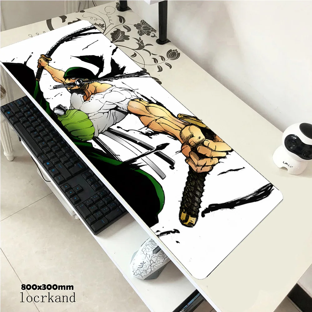 Большой игровой коврик для мыши Roronoa Zoro 800x300 мм Настольный ноутбука самый дешевый