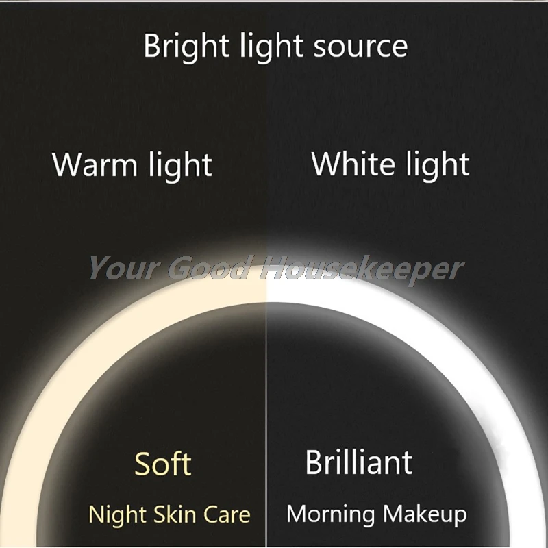 

LED Makeup Mirror With Light Makeup Lamp With Storage Desktop Rotating Mirror Charging Female Dressing Mirror Portable Folding