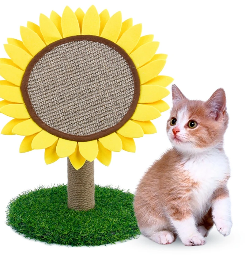 

Sunflower Shaped Cat Tree Bed With Scratching Post With Sisal Kitten Climbing Activity Tower Climber House Cat Play Activity Cen