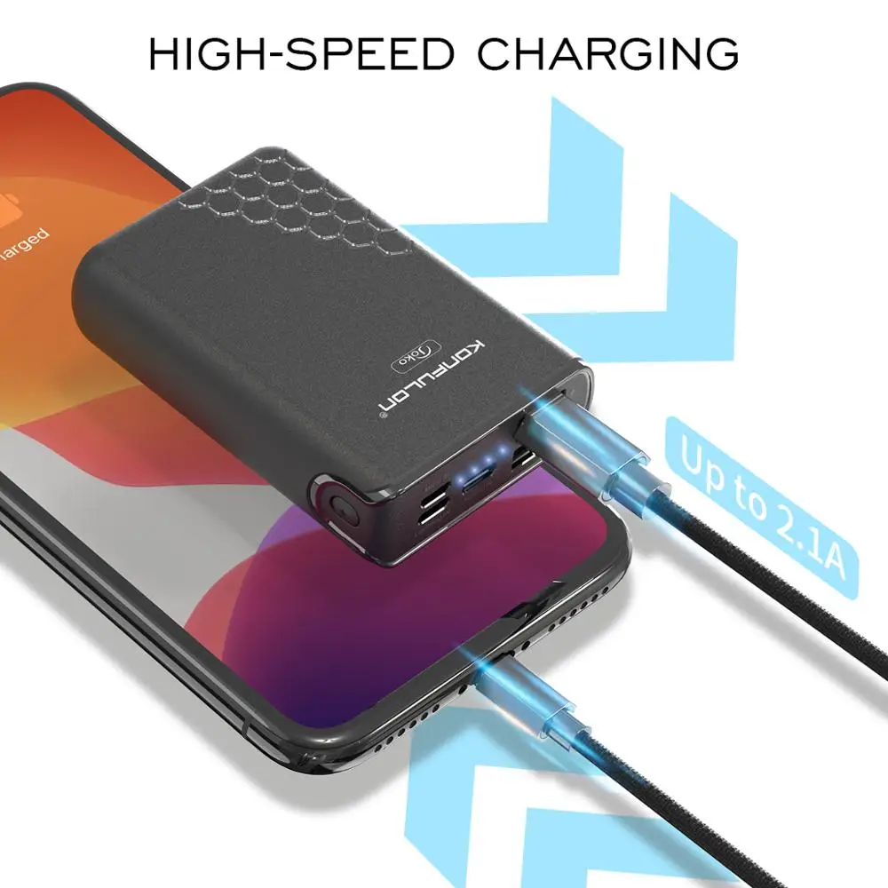 Портативное зарядное устройство 10000 мА портативное Внешнее USB Type C тонкое