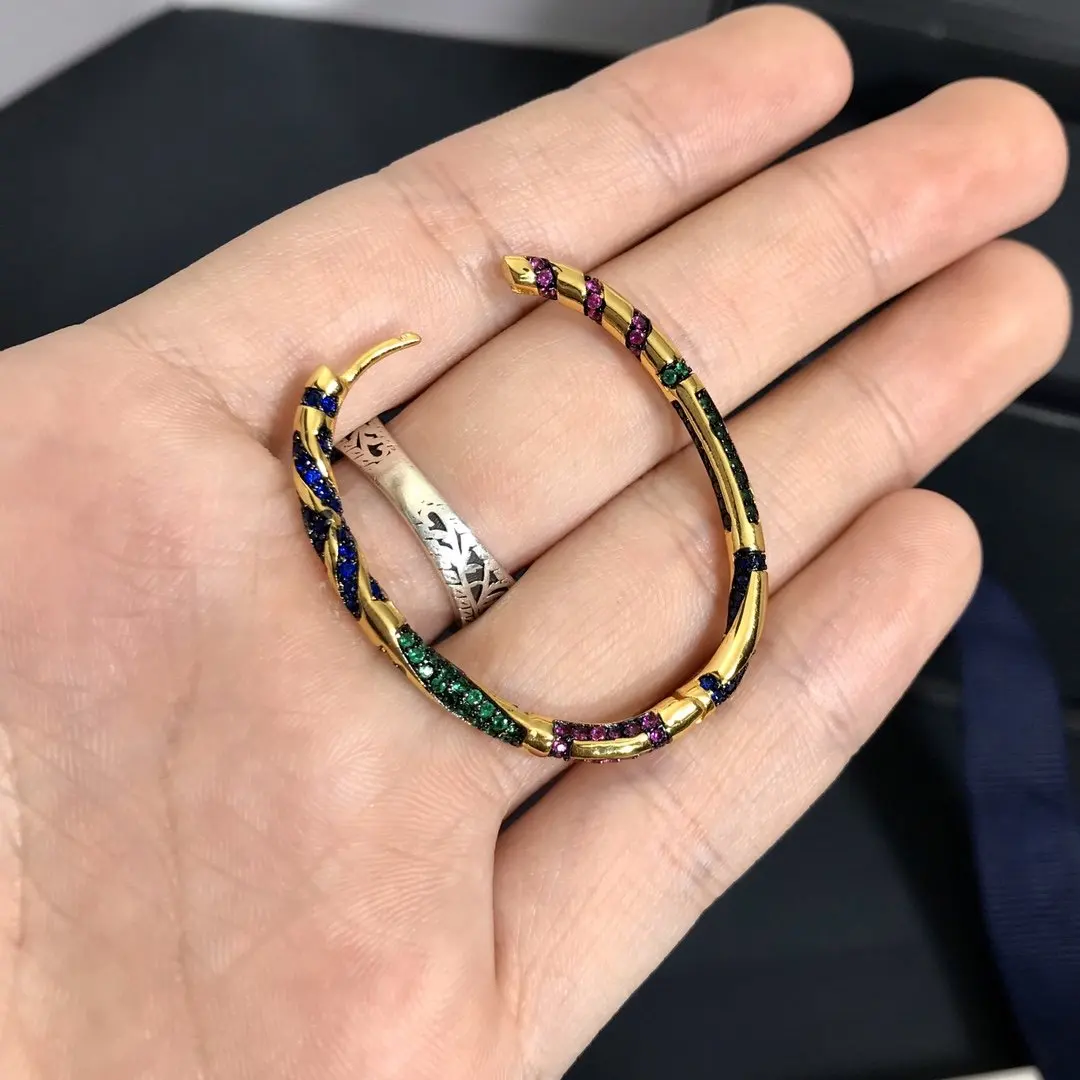 Модный шарм из стерлингового серебра копия 1:1 желтый разноцветный обруч моно