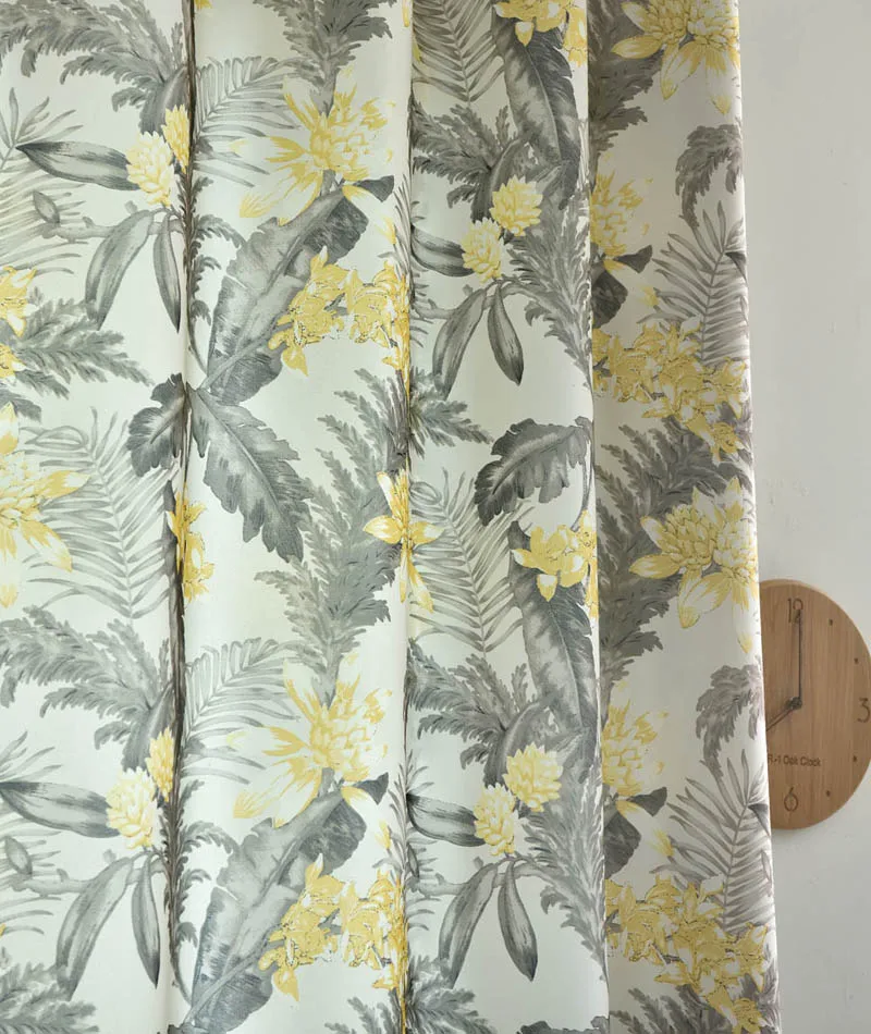 Color 2 Curtain Tiyana занавеска s для гостиной с принтом зеленый лист, занавеска на окно, подгонянная полуштора Cortinas, прозрачная тюль для спальни P420X - Цвет: Color 2 Curtain