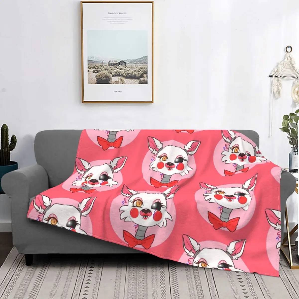 

Fnaf Mangle-Manta a cuadros para cama, colcha para sofra, 135, double Manta