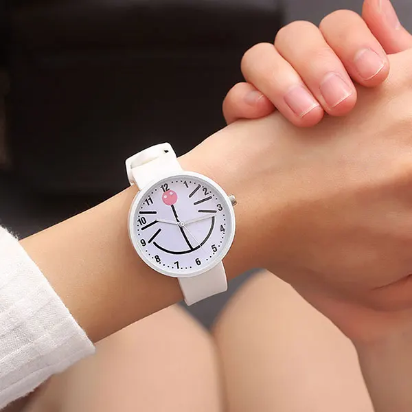 Модные силиконовые часы с кошачьим лицом женские Женские кварцевые наручные для