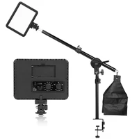 adjustable table desk clamp mount stand 2900k 5700k led selfie lighting panel 60cm cantilever boom arm for video studio fill lam