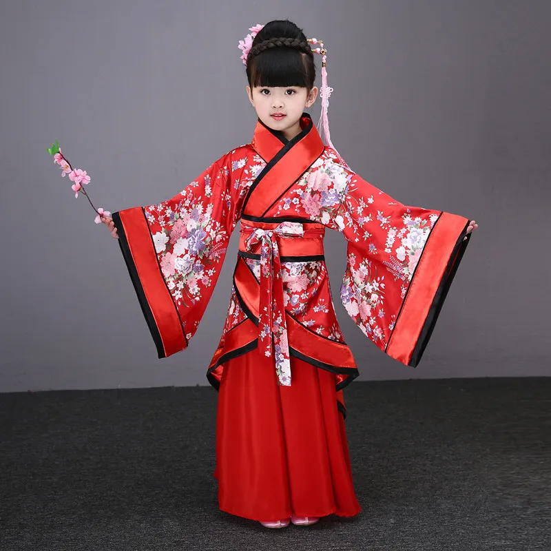 Детское платье Hanfu Детские Древние Традиционные китайские танцевальные костюмы