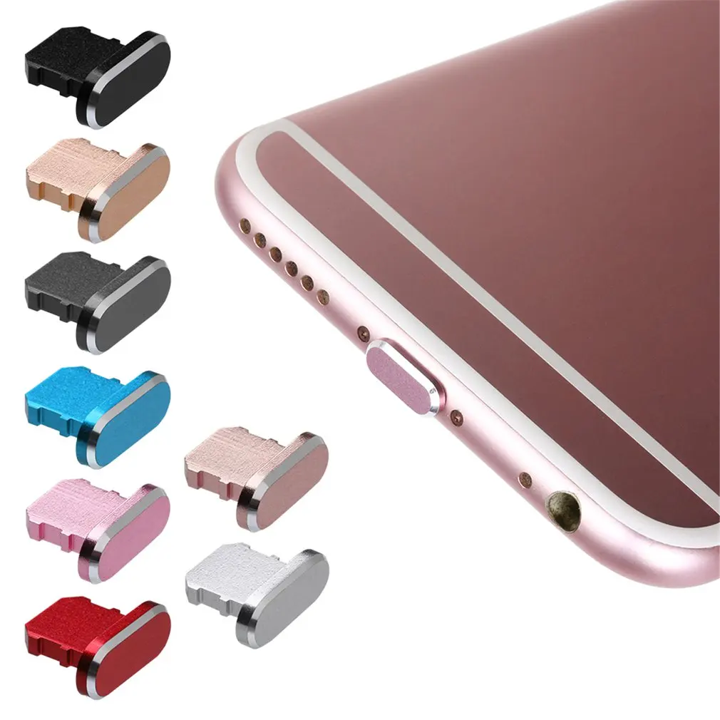 

Colorful Metal Anti Dust Charger Dock Plug Stopper Cap Cover for iPhone X XR Max 8 7 6S Plus Mobile Phone Accessories freeing