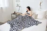 cotton geometric plaid knitted blanket office lunch break blanket air conditioning blanket baby blanket blankets for beds
