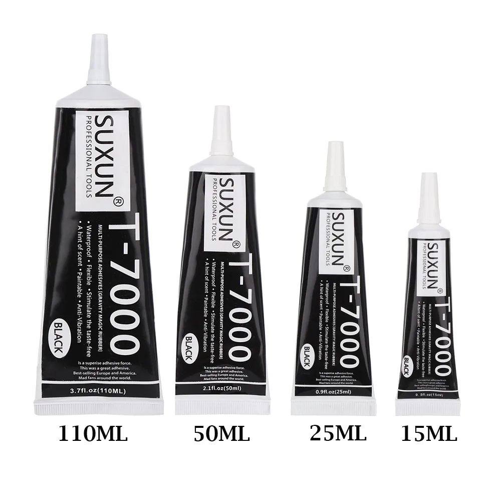 

15/25/50/110ml T7000 Glue Black Epoxy Resin Sealant Strength Adhesive Fixed Mobile Phone Handicraft Repair Tools
