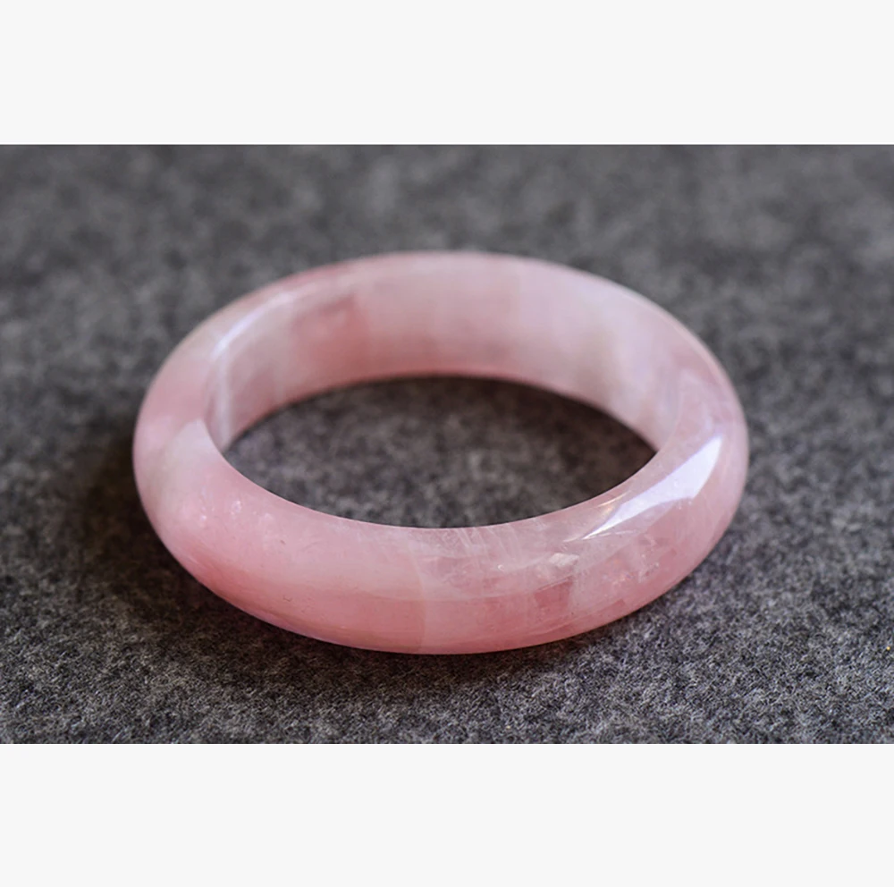 

58-60mm Madagascar Natural Rose Pink Quartz Bangles For Women Inner Diameter Round Natural Stone Fashion Bracelet Bangle