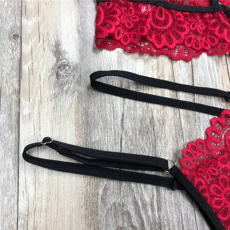 

Women's Sexy Lingerie Sexy Bra Set Quality Polyester Lace Lingerie Set Babydoll Comfortable and Breathable Underwear Set