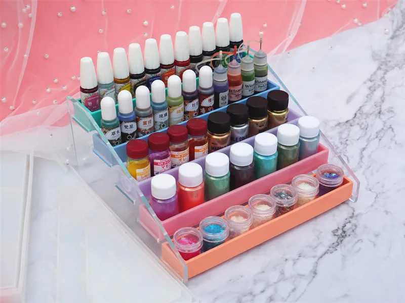 DIY Color Fine Flash Storage Rack Mold Powder Crystal Epoxy Mirror Lipstick Bracket Silicone Resin | Украшения и аксессуары