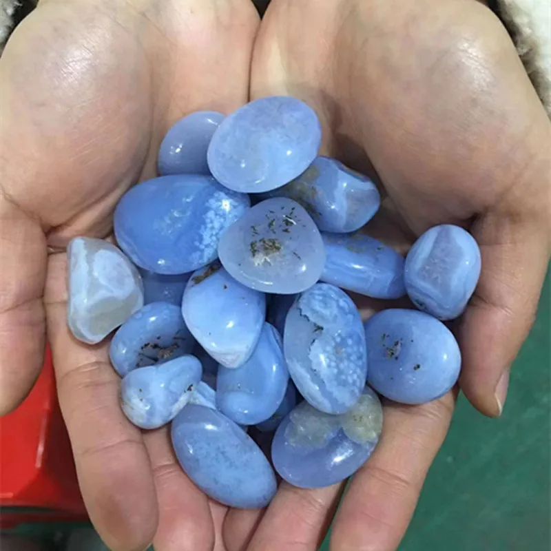 

Blue Lace Agate Stone Tumbled Stone Gravel Chakra Stones Healing Crystals and Stones