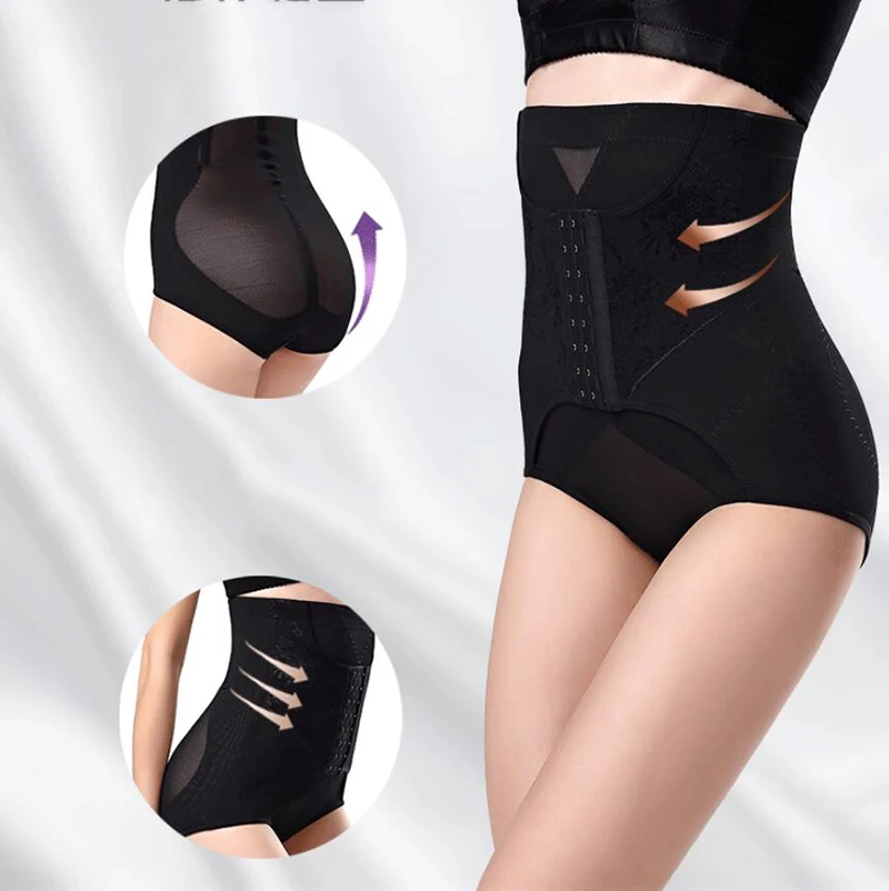 Tall waist belly in pants body three rows of buttons to strengthen toning female postpartum non-trace and buttock | Красота и