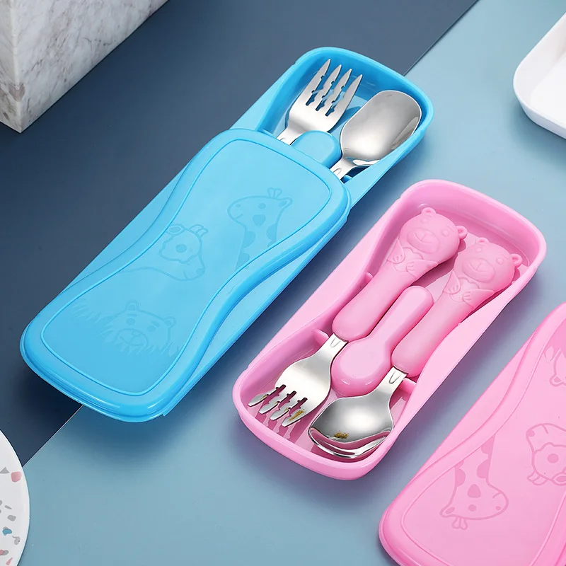 2 шт./компл. детская посуда из нержавеющей стали вилка ложка палочки для еды