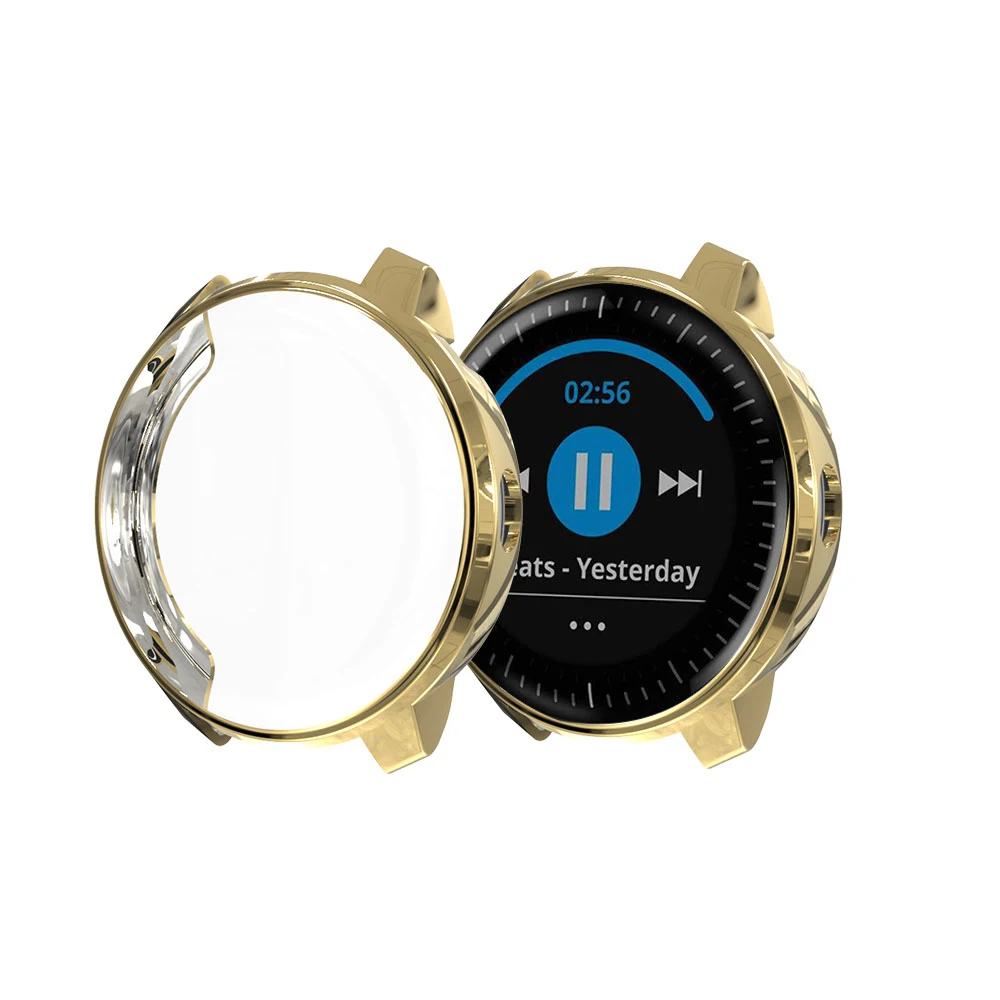 Gold Чехол для смарт часов для смарт-часов Garmin vivoactive 3 полный защитный TPU чехол для Garmin vivoactive3 Экран протектор для vivoactive 3 - Цвет: Gold