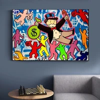 alec monopoly rich life canvas art posters and prints monopoly dancing graffiti wall art canvas pictures for home decor cuadros