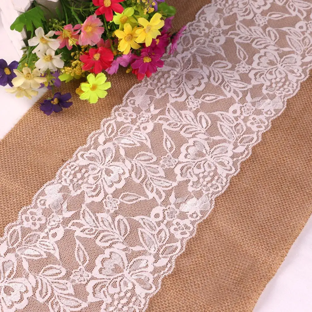 Настольная дорожка из джута кружевная льняная скатерть для вечерние Свадебная