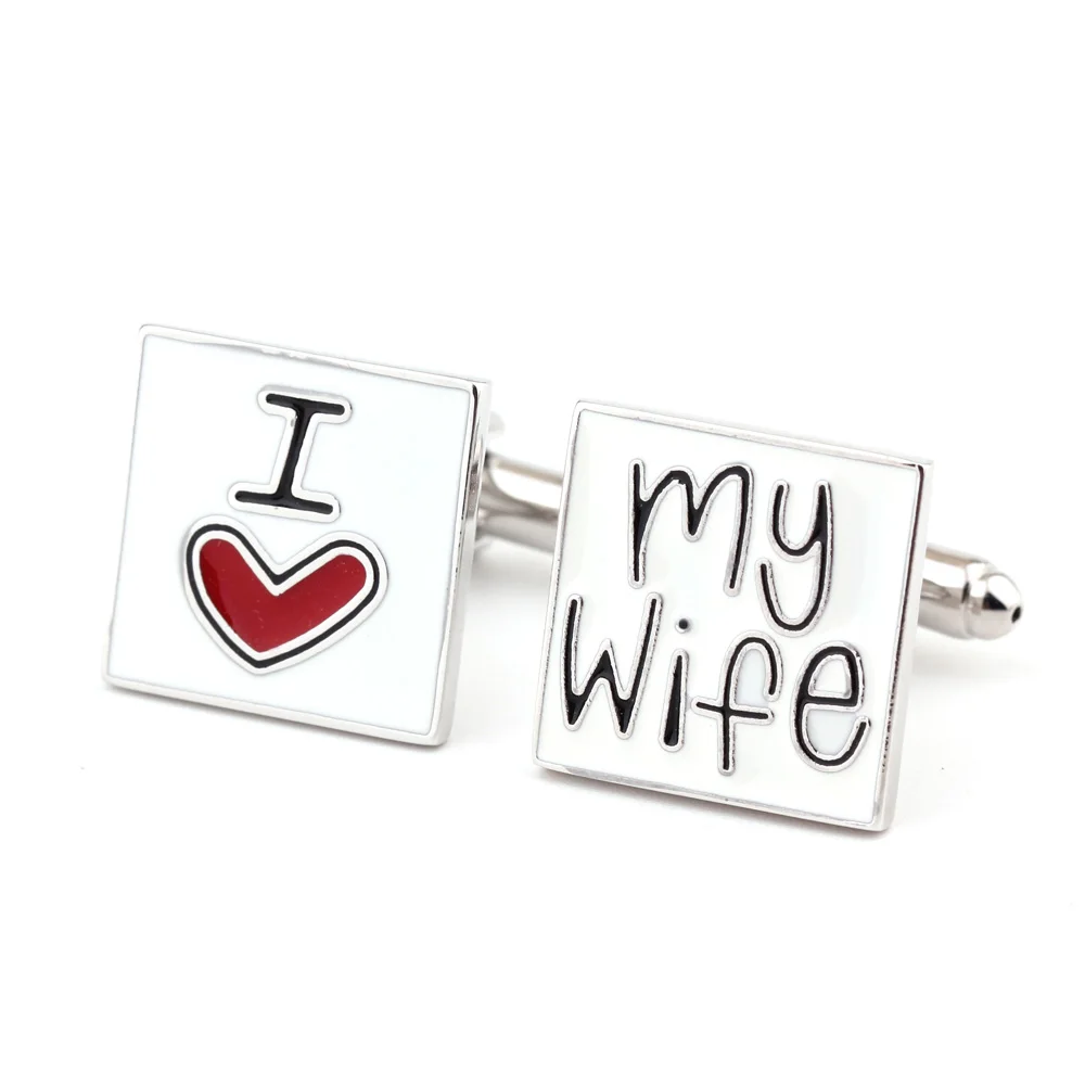 Новинка модные Редкие изысканные запонки с надписью Я люблю мою жену подарок для