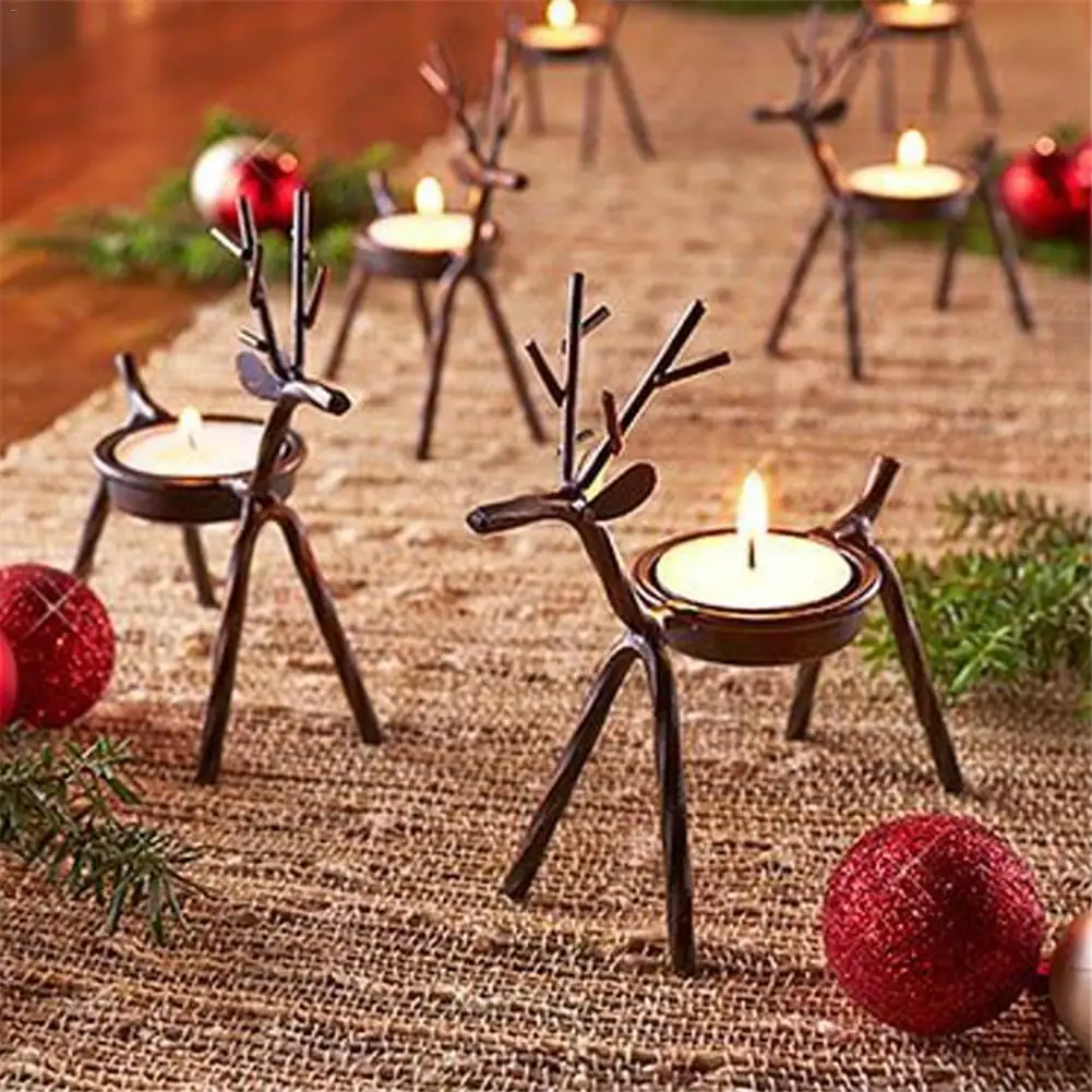 2021 Железный подсвечник в виде лося рождественские украшения для домашнего стола