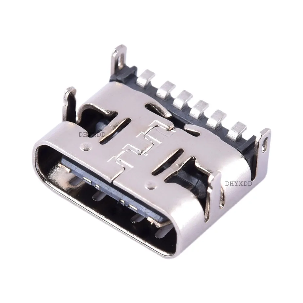 10 шт. USB 3.1 TYPE-C 6P 6-контактный простой тип SMD розетка USB3.1 коннектор четыре