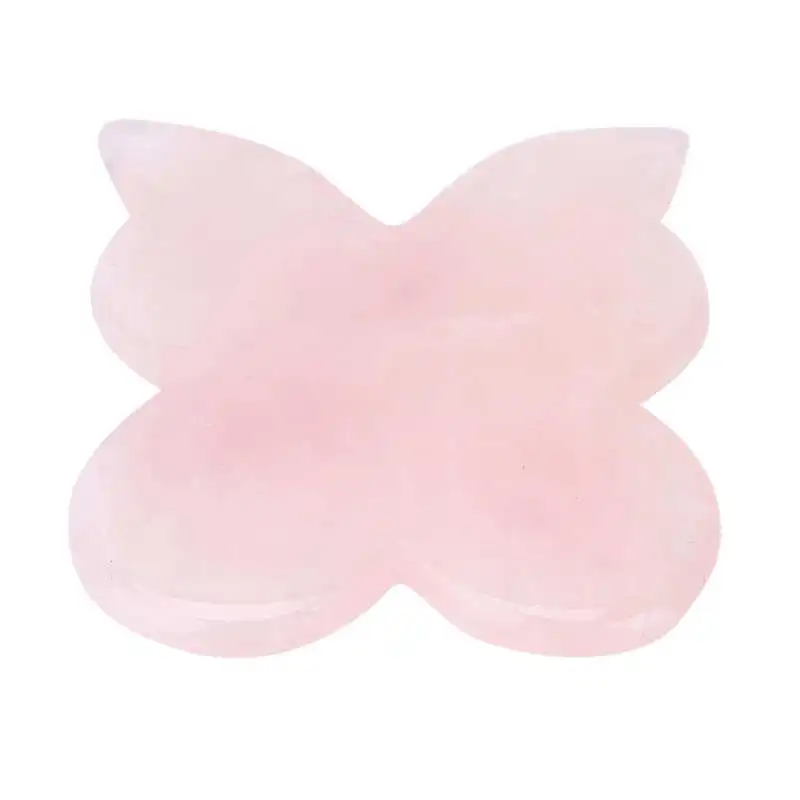 

Rose Quartz Scraping Board Various Efficacy Guasha Board Butterflies Shaping for Massage for Scrapping