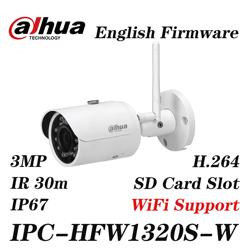 DaHua IPC-HFW1320S-W 3MP мини цилиндрическая IP камера день/ночь инфракрасная CCTV совместима