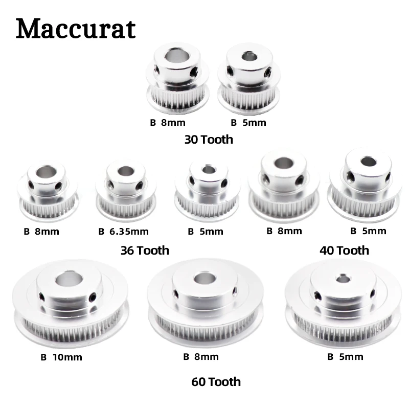 

1PC GT2 Timing Pulleys 30 36 40 60 Tooth 2GT Wheel Parts Bore 5mm 8mm 10mm Aluminium Gear Teeth Width 6mm 10mm 3D Printers Part