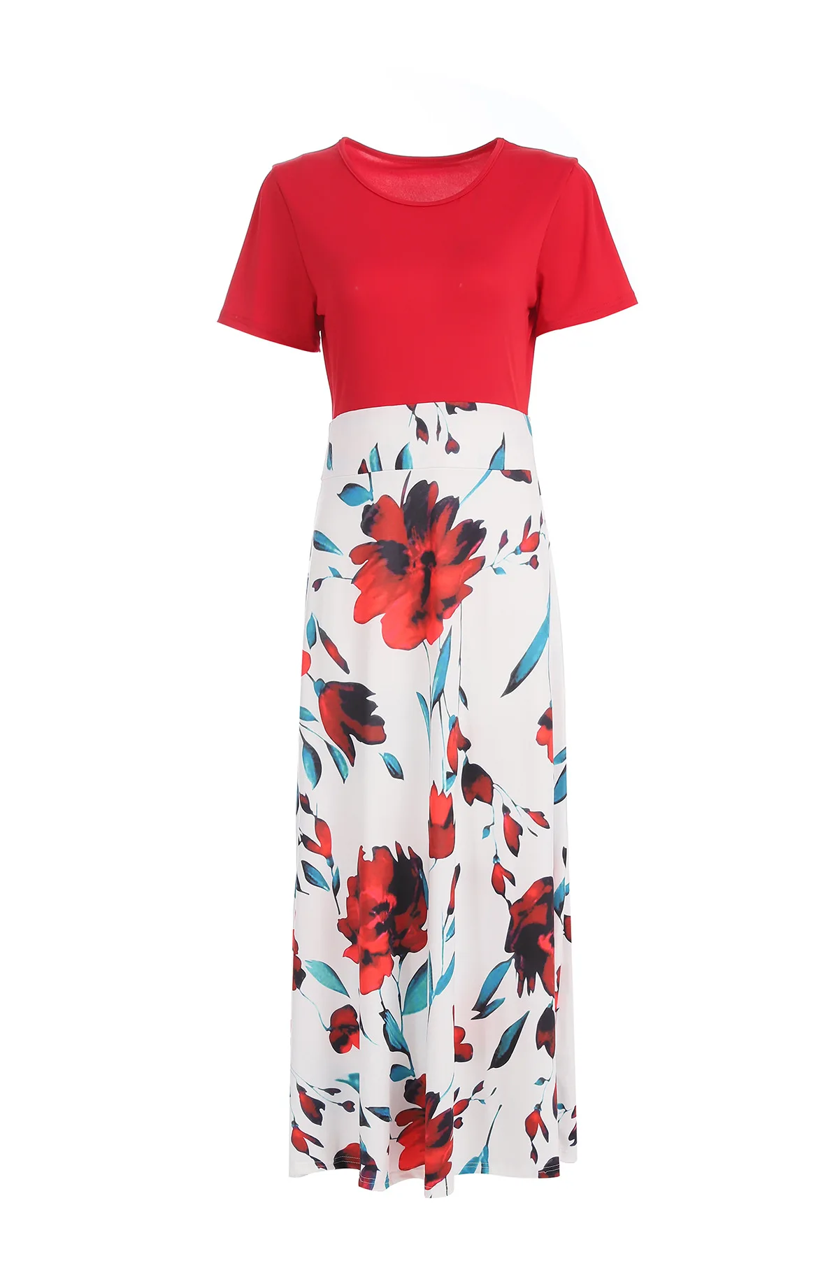 

Floral Patchwork Plus Size Dress Women Print Summer Party Dresses Vestido De Fiesta Casual Bodycon Long Dress Woman Clothes