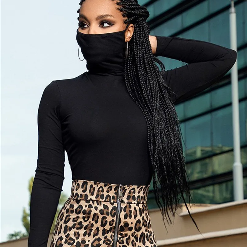 

Women Tops with Mask Long Sleeve Solid T Shirts Tops Women Tee Tops with Mask