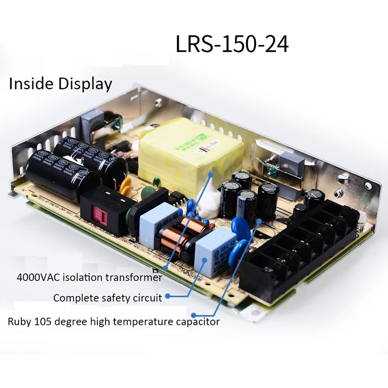 MEAN WELL LRS импульсный источник питания AC DC SMPS 220V 5V 12V 24V 36V 48V блок трансформатор