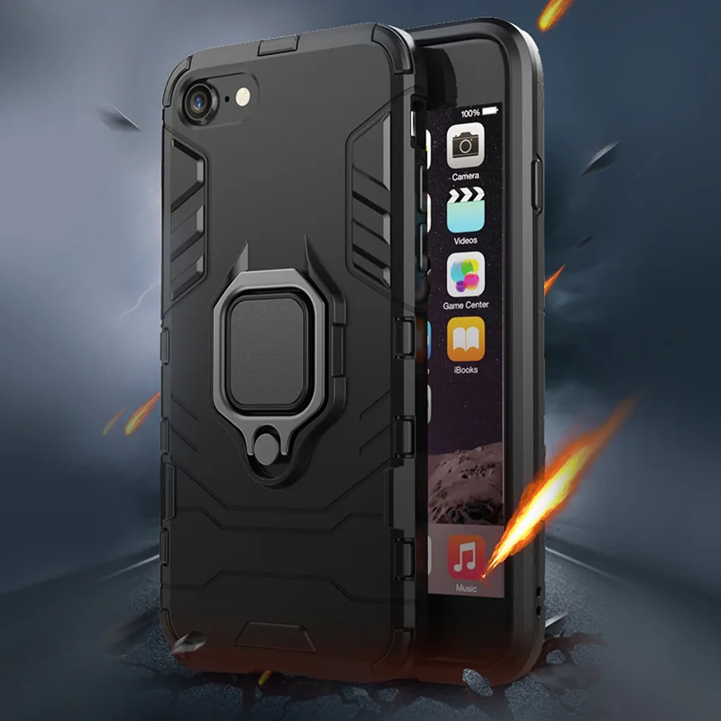 Роскошный бронированный ударопрочный чехол для телефона iPhone Xs Max X 7 6 6s 8 Plus Мягкий