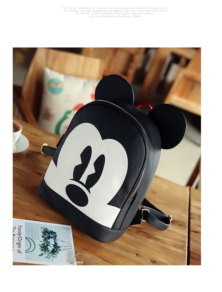 Disney для мужчин и женщин досуг pu Сумка Микки Маус Леди Открытый мультфильм Плюшевый Рюкзак Дорожная сумка милый мешок для подарков подгузник