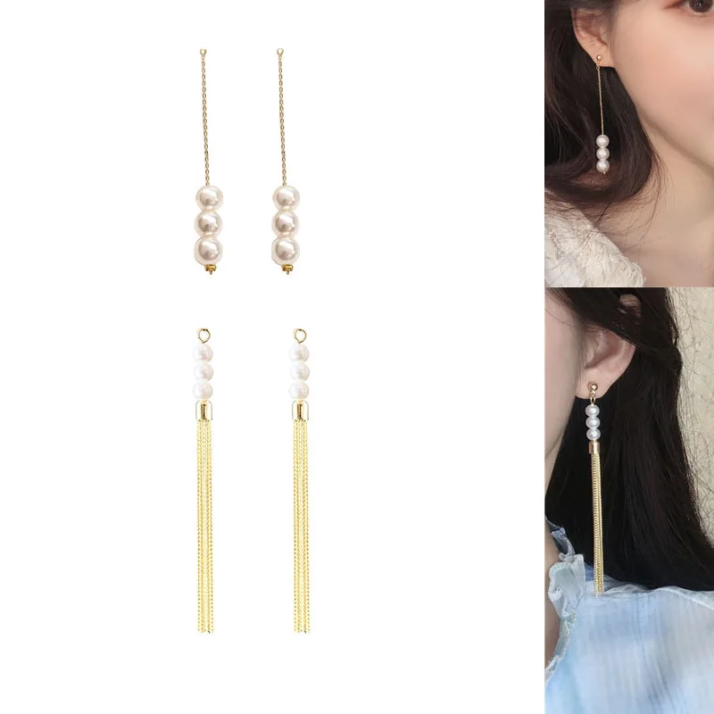 

20 Новинка 60 шт. длинные пуговицы из сплава с имитацией жемчуга и кисточками для ювелирных изделий «сделай сам» Серьги Подвески Аксессуары