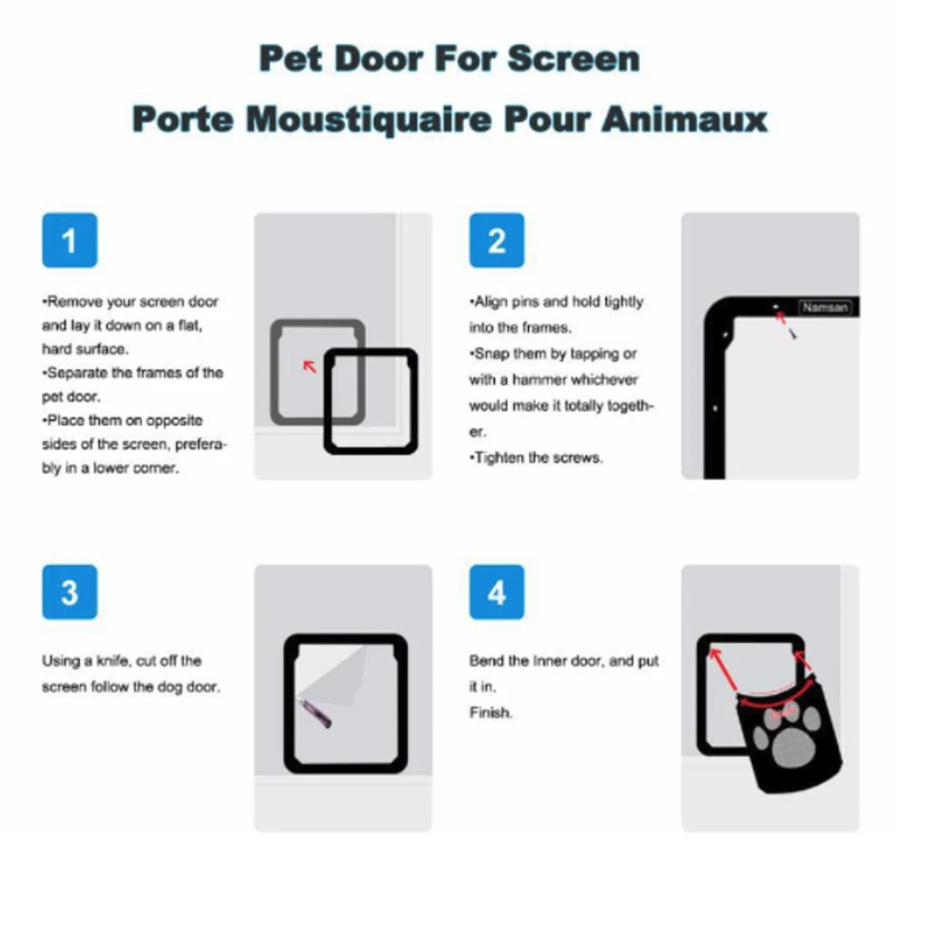 Легко устанавливаемая дверь для домашних животных кошек и собак безопасная