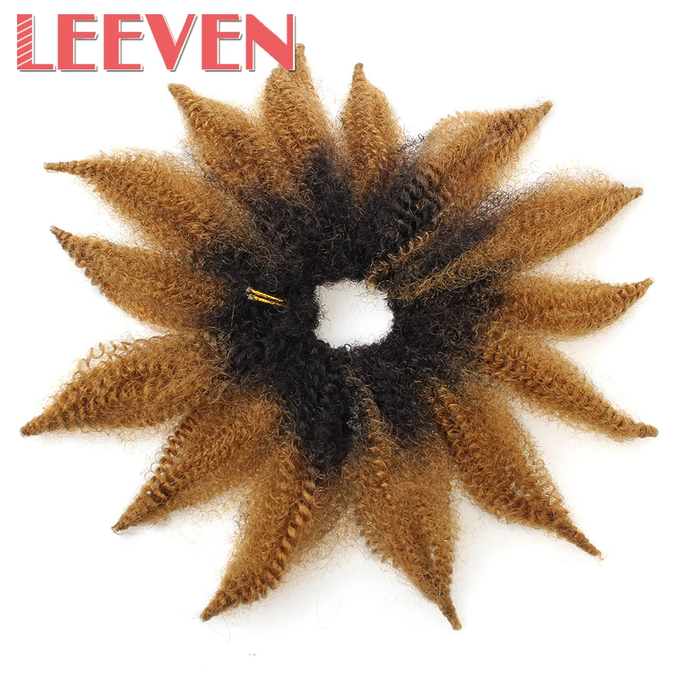 Leeven 8 дюймов Marley косы мягкие афро кудрявые вьющиеся волосы синтетические вязаные