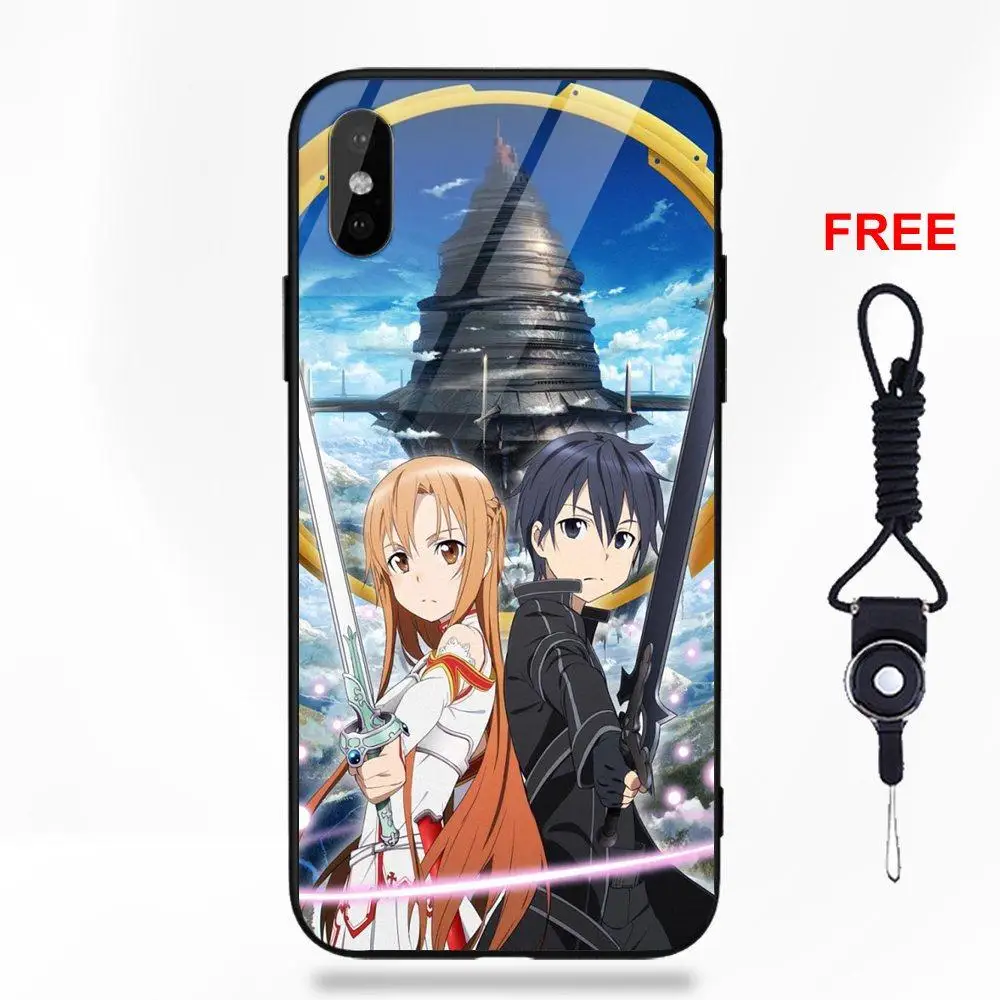 Мягкий ТПУ чехол закаленное стеклянные крышки для Apple IPhone X XS Max XR 5 5C 5S SE 6 6S 7 8 Plus Sword