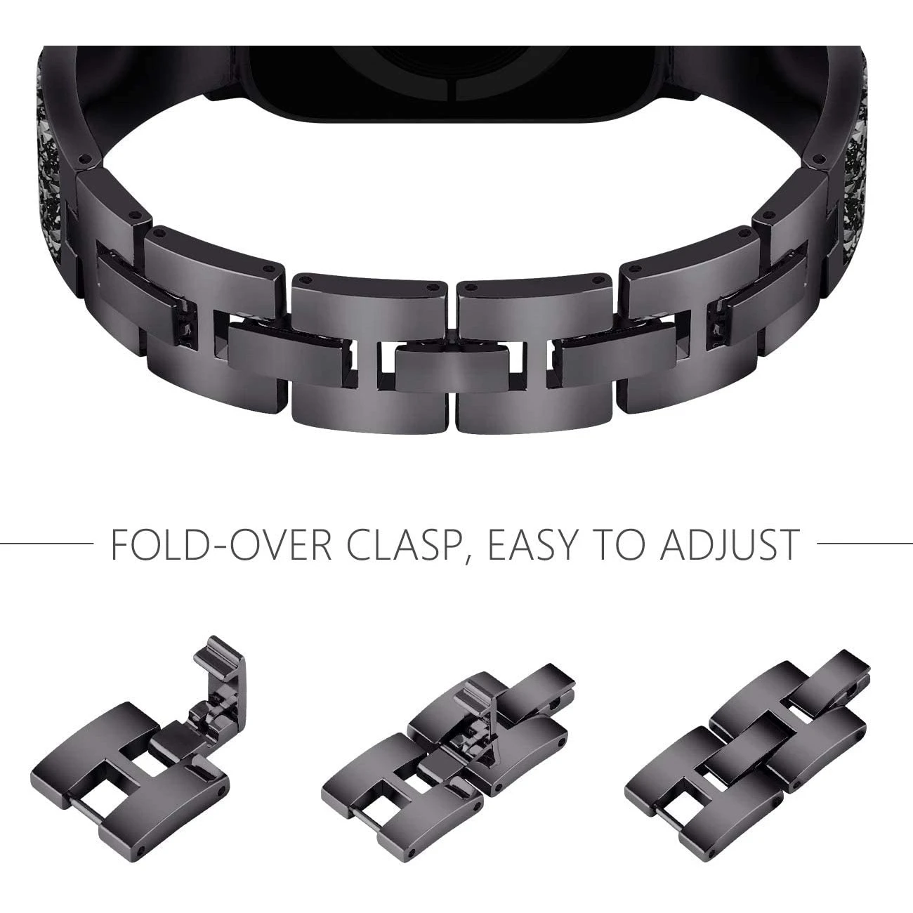 Stainless steel diamond Watchband for apple watch 6 band 44mm 40mm iwatch 42 38mm series 5 4 3 2 accessories Bracelet strap Belt