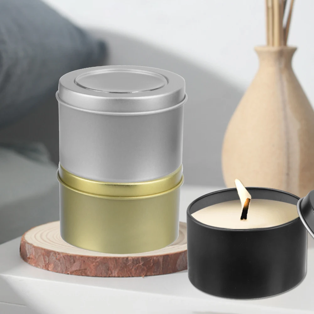

6/12pcs Round Candle Tin 3.5oz Metal Tin With Screw Lid Clear Storage For Wax Soy Making Container Jars Gift Cans Cream Cosmetic