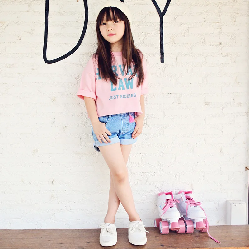 Летние комплекты одежды для маленьких девочек комплект детской футболка + шорты 2