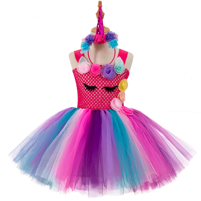 Christmas Girls Dress Kids Dresses For Unicorn Party Children Clothing Cosplay Gauze 3-10 years old | Детская одежда и обувь