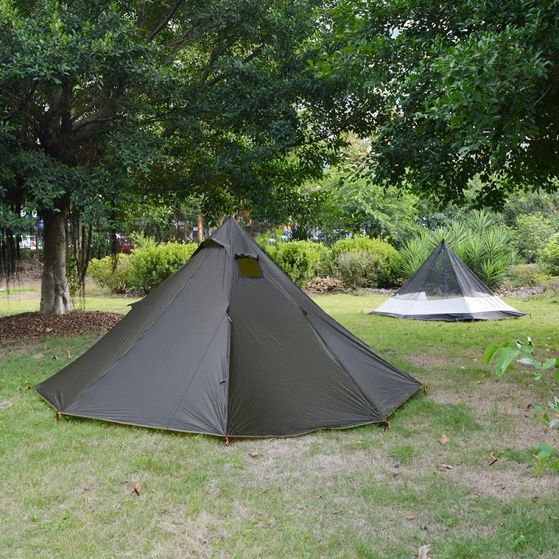 Палатка туристическая Ультралегкая на 3 4 человек пирамида с дымовым отверстием
