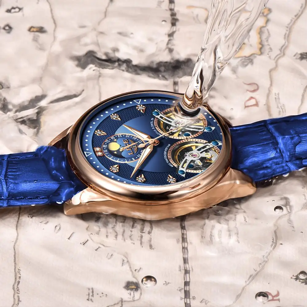 Часы наручные LIGE Мужские автоматические брендовые Роскошные модные спортивные с