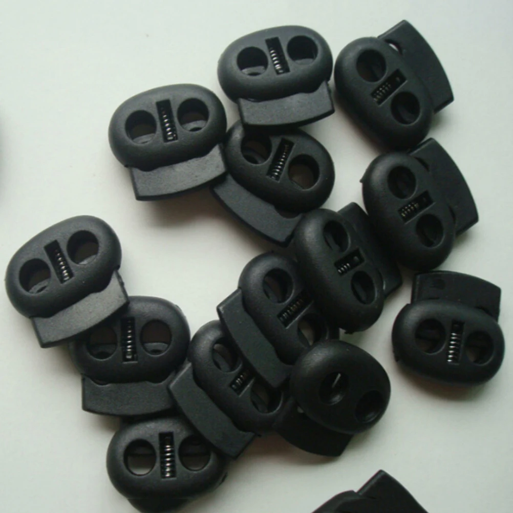 

10pcs Black Shoes Buckle Shoelace Decorations Plastic Rope Clamp Cord Locks Stopper Outdoor Running Easy Faster Sports