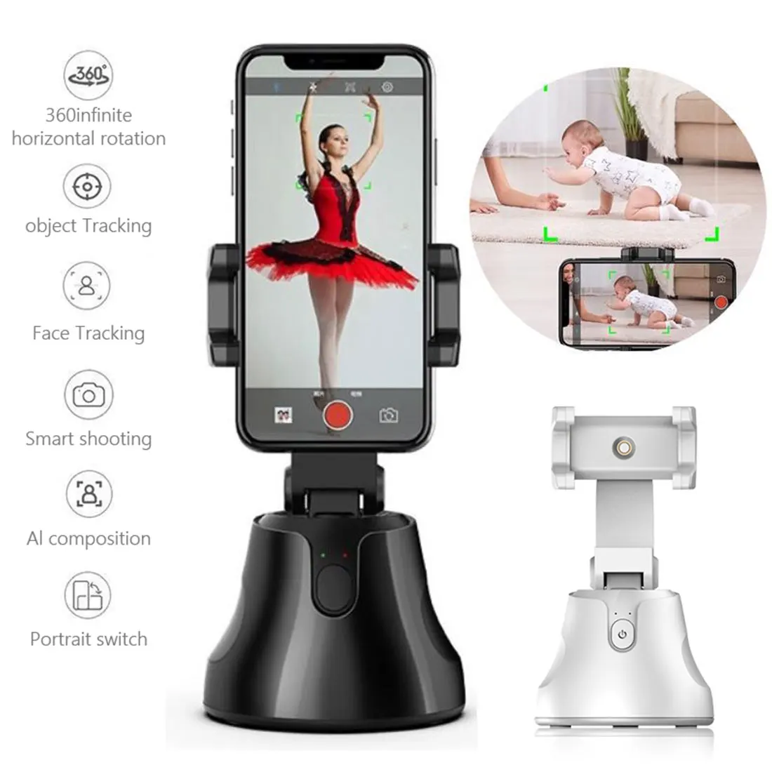 

360° mobile smart tracking pan-tilt smart tracking pan-tilt object tracking camera face recognition For Photo Vedio Vlog Live